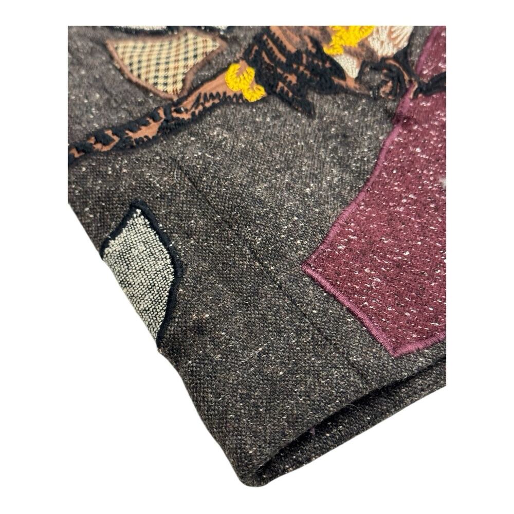 Anthropologie Brown Maxi Skirt with Multicolor Leaf Appliqué - Picture 8 of 13